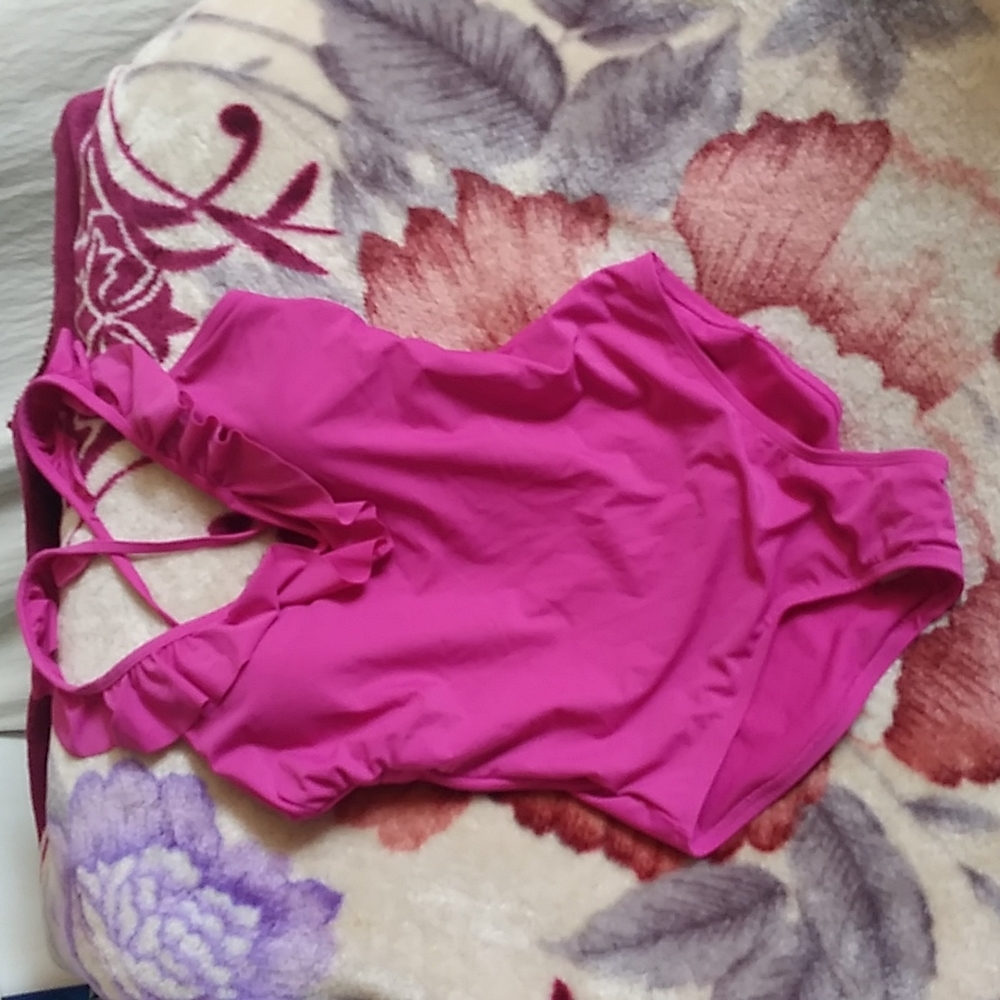 Pink Ruffle Swim Suit